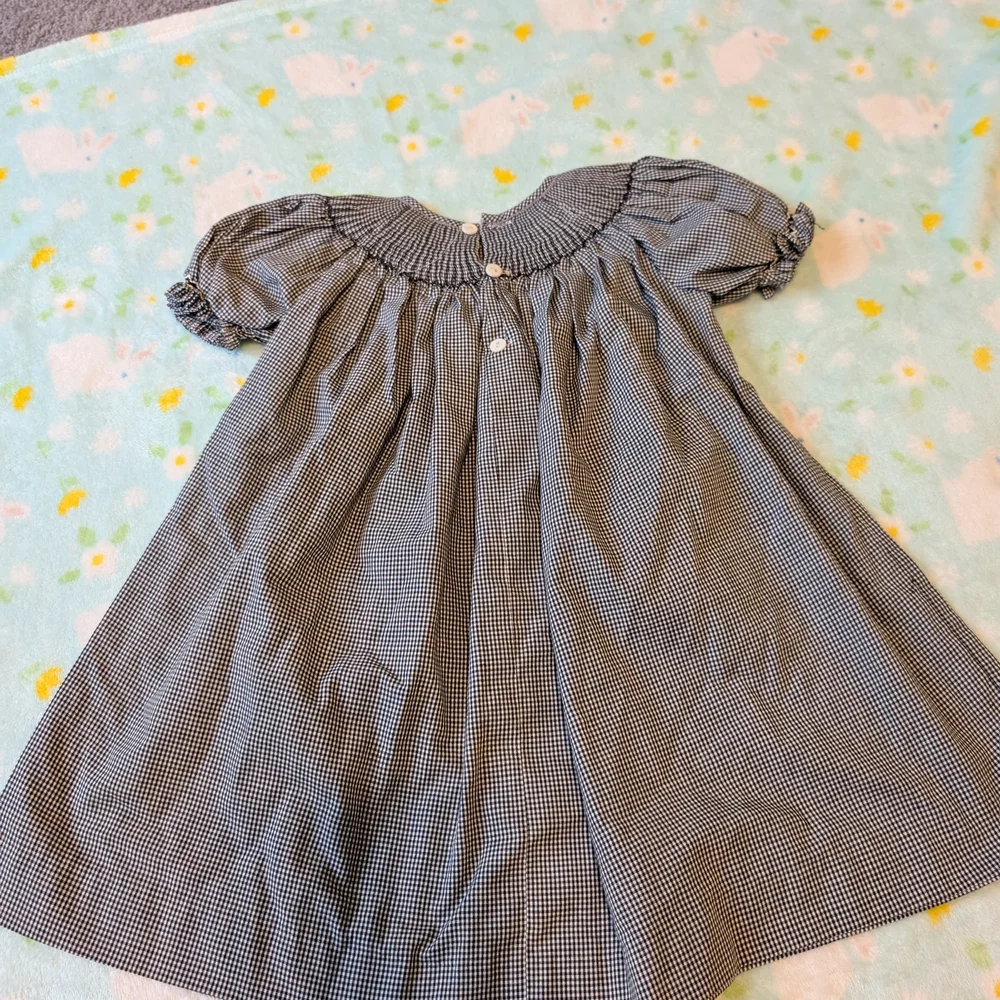 Chocolate Soup Embroidered Halloween Ghosts Black White Gingham Toddler Dress - Picture 7 of 10
